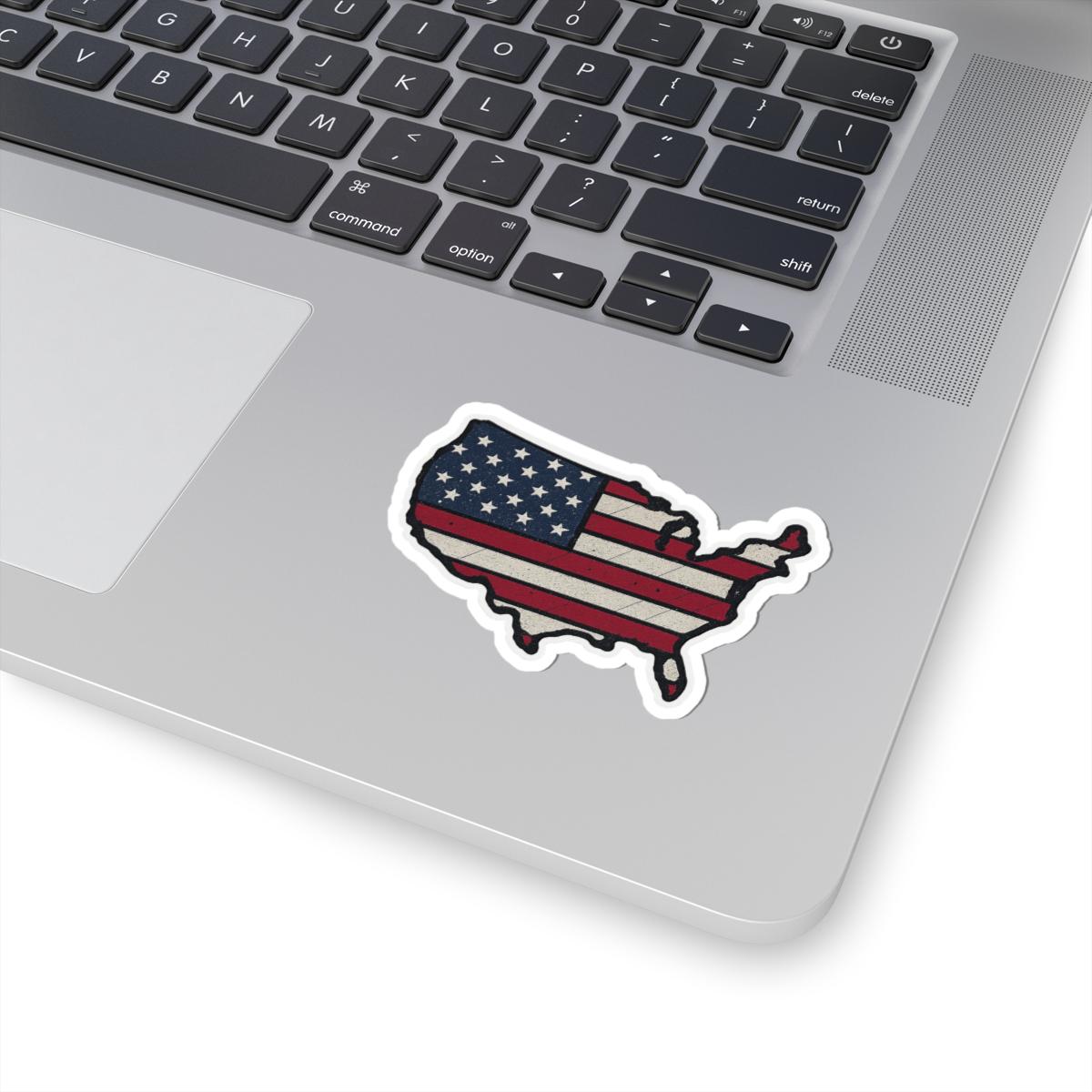 American Flag USA Map Sticker | Kiss-cut Patriotic Decal - Etsy