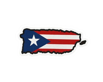 Adesivo com mapa da bandeira de Porto Rico recortado | Adesivo com mapa de Porto Rico