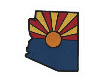 Adesivo com a bandeira do Arizona | Adesivo com recorte especial da silhueta do estado