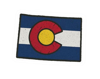 Adesivo da Bandeira do Colorado | Decalque Retrô do Estado C