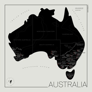 Carte des vins d'Australie