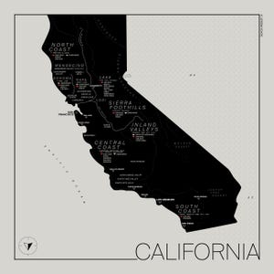 Californische wijnkaart