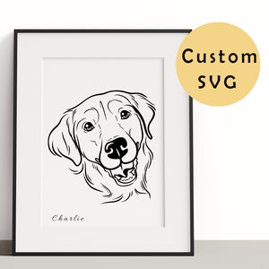 Custom Dog Portrait, Line Drawing, Dog Sketch, Cat SVG Art, Dog Outline, Printable Pet Portrait, Cricut Pet Design, SVG Pet Portrait