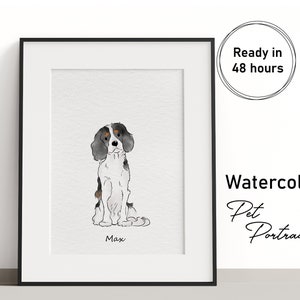 Custom Pet Painting, Watercolor Illustration, Pet Memorial, Dog Portraits from Photos, Cat Portrait, Rabbit Portrait, Mini Pet Portrait