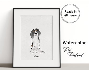 Custom Pet Painting, Watercolor Illustration, Pet Memorial, Dog Portraits from Photos, Cat Portrait, Rabbit Portrait, Mini Pet Portrait