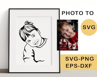 Convert Image to SVG, Painting From Photo, Custom SVG images, Jpg to Svg, Custom Portrait, Anniversary Gift, Kids Portrait