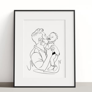 Custom Portrait From Photo, Couple Gift, Family Illustration, Faceless Portrait, Couple Line Drawing Art, Family Art, Engagement Gift