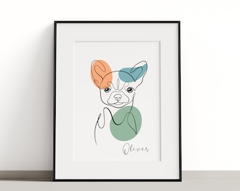 Custom Pet Portrait , Pet Line Drawing, One line pet drawing, Dog Line Drawing Art, Sketches Art, Cat line portrait, continuous line drawing