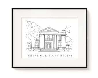 Custom House Line Art, Custom House Sketch, Building Line Art, Outline House, Home Sketch, Personalized House Gift, House Line Drawing