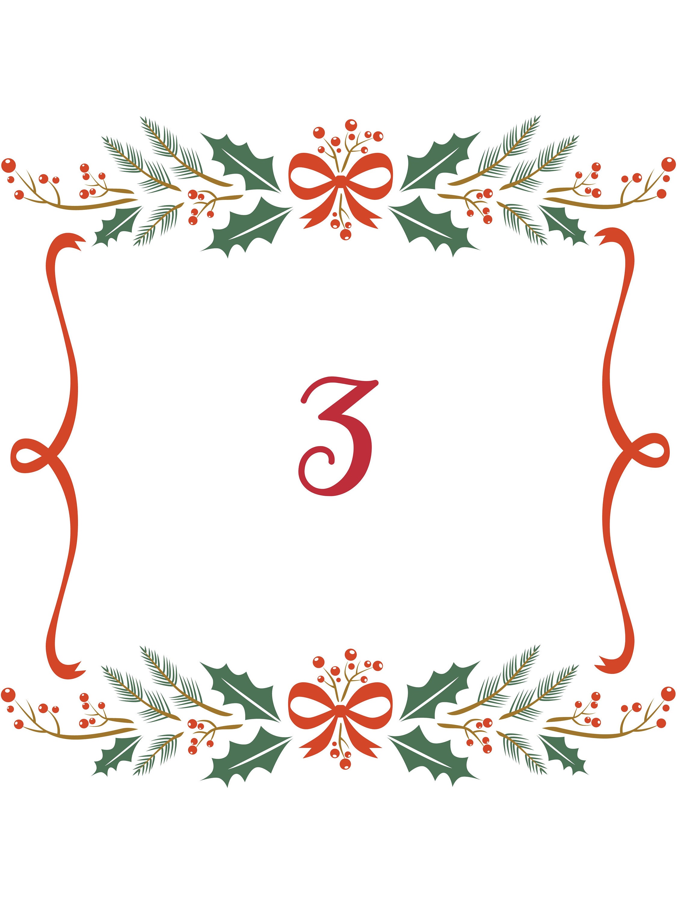 Printable Christmas Countdown Calendar Etsy