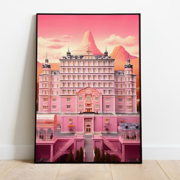 The Grand Budapest Hotel Poster, Wes Anderson Movie Art Print, Vintage Film Wall Decor, Unique Cinema Gift, Home Wall Decoration