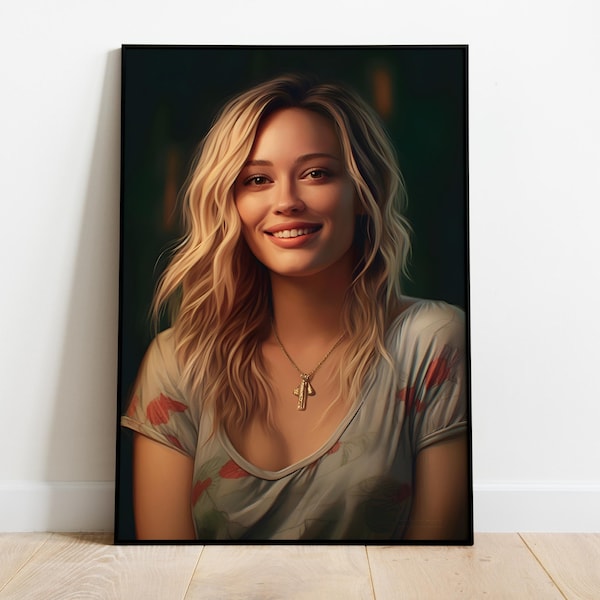 Cartel de Hilary Duff, cartel del programa de televisión más joven, arte de pared de Hilary Duff, descarga digital, arte de pared imprimible, cartel de obras de arte de Hilary Duff