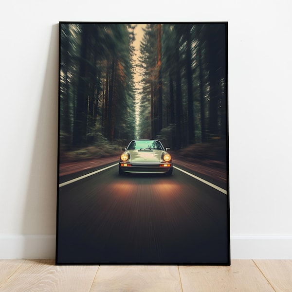 Porsche 911 Wall Art, Classic Car Print, Luxury Automotive Decor, Sports Car Poster, Vintage Car Enthusiast, Racing Car Artwork, Car Gift