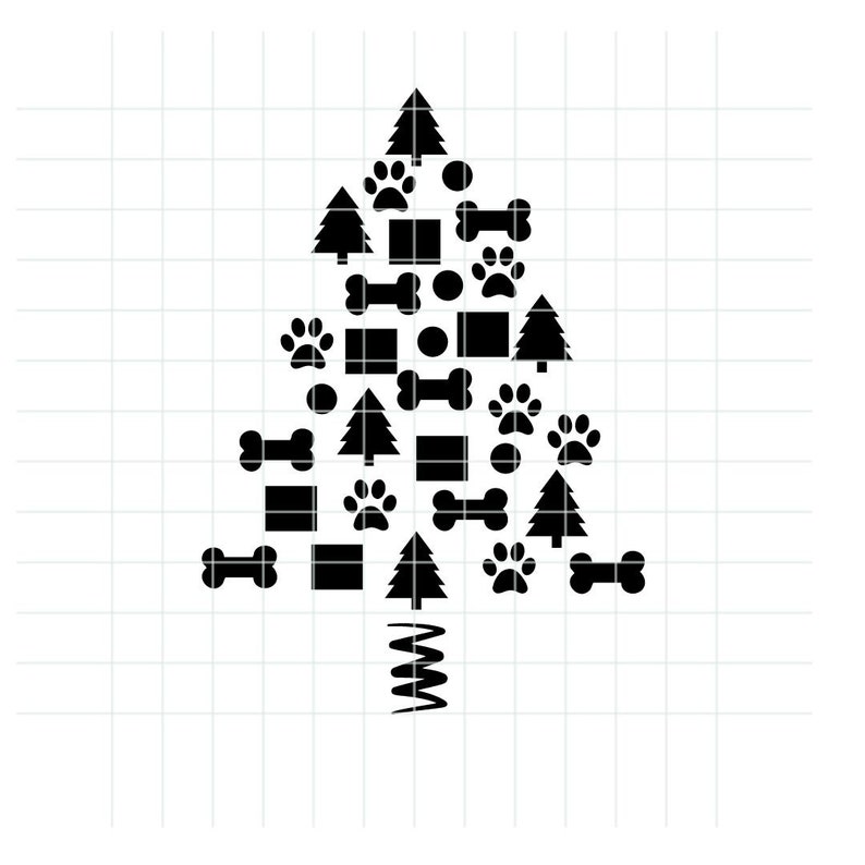 Dog Christmas Tree SVG Etsy