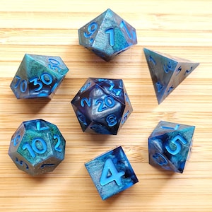 Seabed | Handmade resin polyhedral dice for Dungeons and Dragons (D&D), Pathfinder (PF PF2E), and other TTRPGs