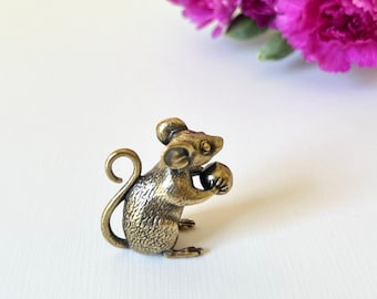 Brass Mouse Figurine