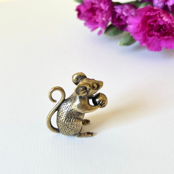 Brass Mouse Figurine