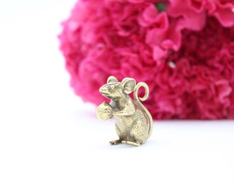 Brass Mouse Figurine *imperfect* READ :)