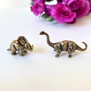 Brass Dinosaur Figurine Set of 2