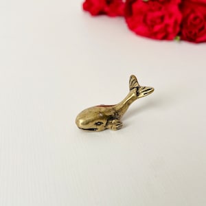 Brass Whale Figurine