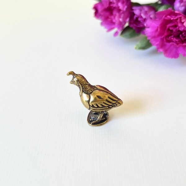 Brass Quail Figurine