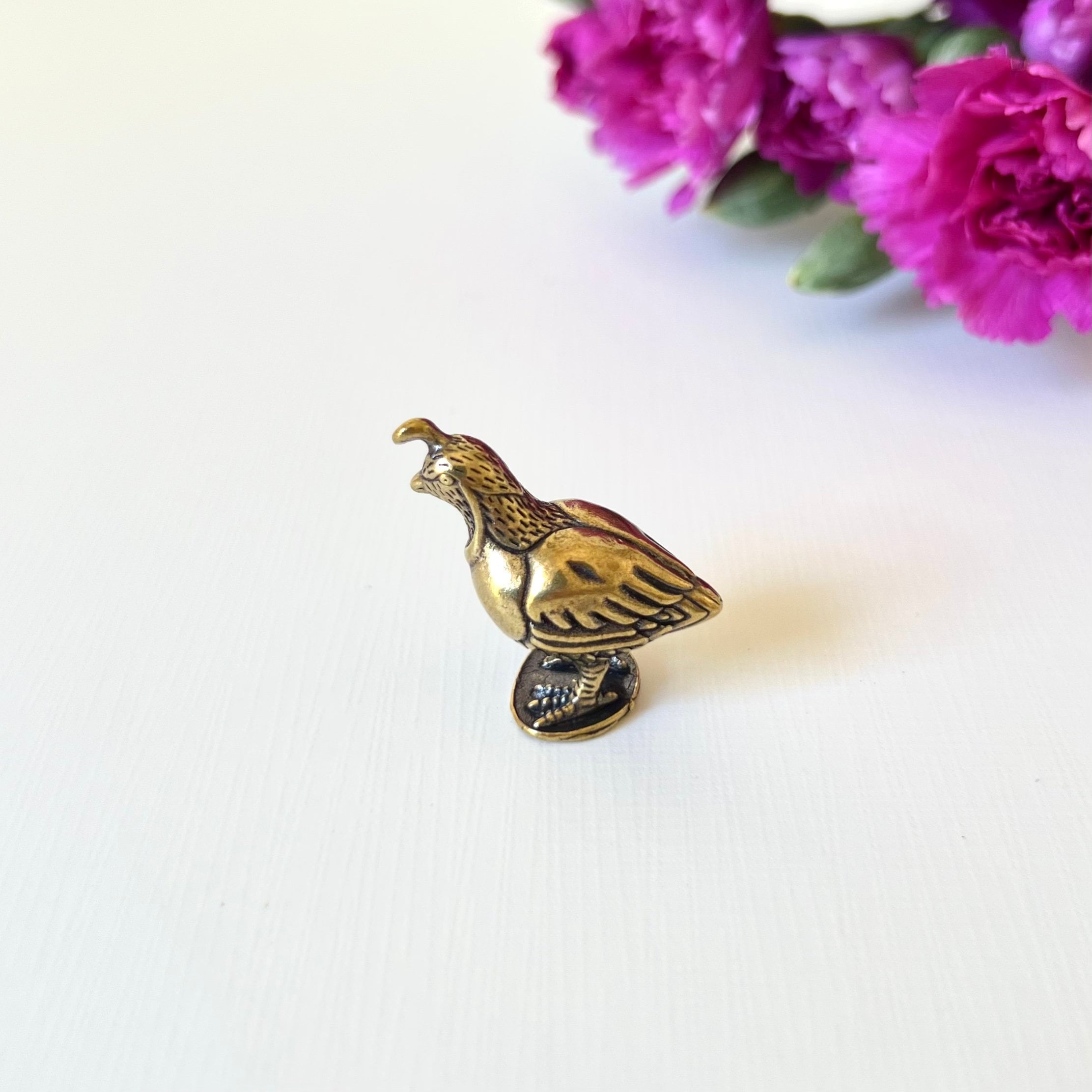 Brass Quail Figurine