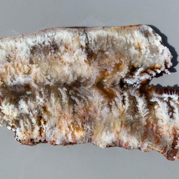 Stinking water plume agate rough slab #4