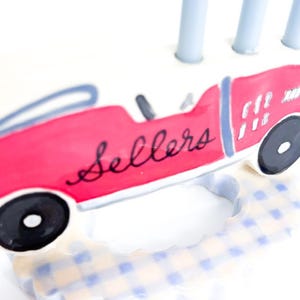 Race car birthday cake topper - personalized cake topper keepsake for boy who loves Grand Prix