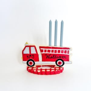 Firetruck birthday cake topper - personalized cake topper keepsake for child