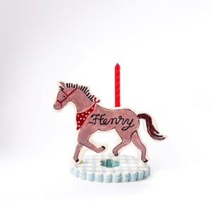 Horse birthday cake topper - personalized cake topper keepsake for child