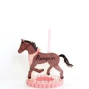 Horse birthday cake topper - personalized cake topper keepsake for girl