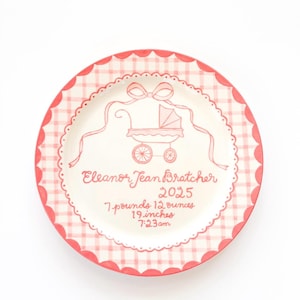 Custom plate for baby - handpainted personalized keepsake plate for special baby celebration