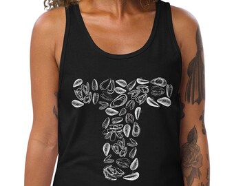 Mussel Tee (a letter T shirt), mussel design, Mussel "T" shirt, Muscles, Letter T, T, seafood, clams, mussels