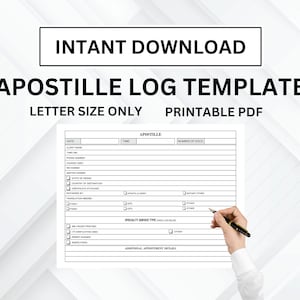 Apostille Journal | Professional Journal | Notary Ledger | Notary Record Book | Notary Log | Instant Download