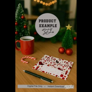Western Weihnachtsbargeld Umschlag Vorlage | Clip Art & Sticker Bogen (Digitaler Download)