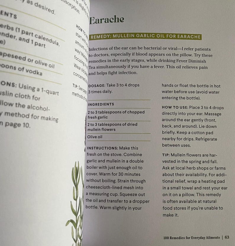 Earache herbal remedy