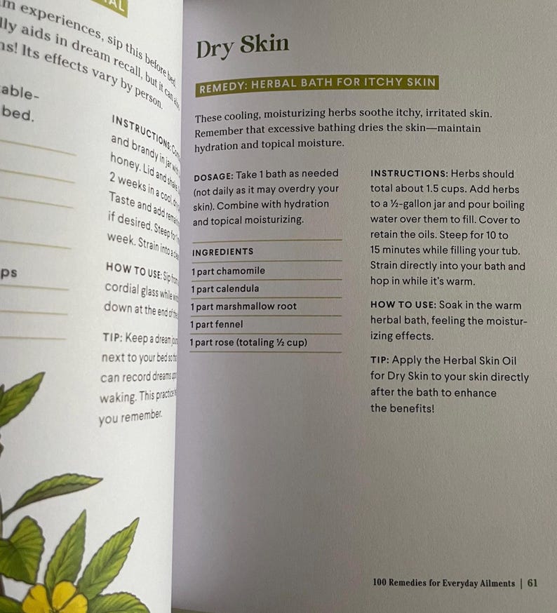 Dry Skin Herbal Remedy with Calendula and Rose