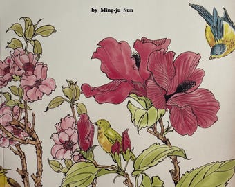 Motifs floraux chinois traditionnels, illustrations de la faune, livre en bambou, bibliothèque internationale de dessins, édition limitée, oeuvre d'art épuisée, lotus