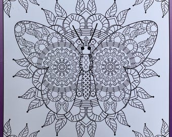 Livre de coloriage Mandala Papillons pour adultes - Soulagement du stress - Coloriages nature - Cadeau idéal pour les amoureux des papillons