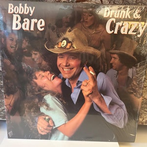 Bobby Bare 1980 Drunk & Crazy LP Vinyl Record