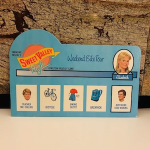 Sweet Valley High 1988 Game Board Display 6 by 10 inches, Blue Style