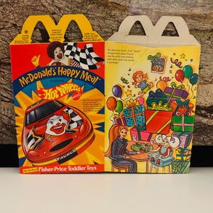 Hot Wheels Barbie Combo 1998 Happy Meal Box, McDonald&#39;s Box