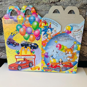 Barbie and Sonic Happy Meal 1994 Box, Party Favor Box