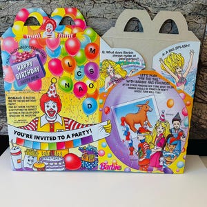 Barbie and Sonic Happy Meal 1994 Box, Party Favor Box