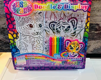 Kit de dibujo y exhibición de Lisa Frank de 11 x 12 pulgadas
