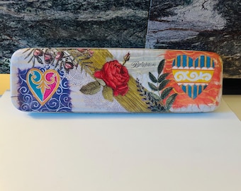 Brighton vintage sieraden- of potloodblik 9,5 x 3