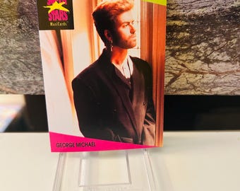 Tarjeta coleccionable de George Michael de la colección Super Stars de 1991, número 74