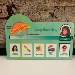 Sweet Valley High 1988 Game Board Display 6 by 10 inches, Teal Style