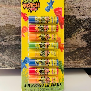 Balsamo per labbra Sour Patch Candy (8 balsami per labbra), bomboniere, regali di Natale