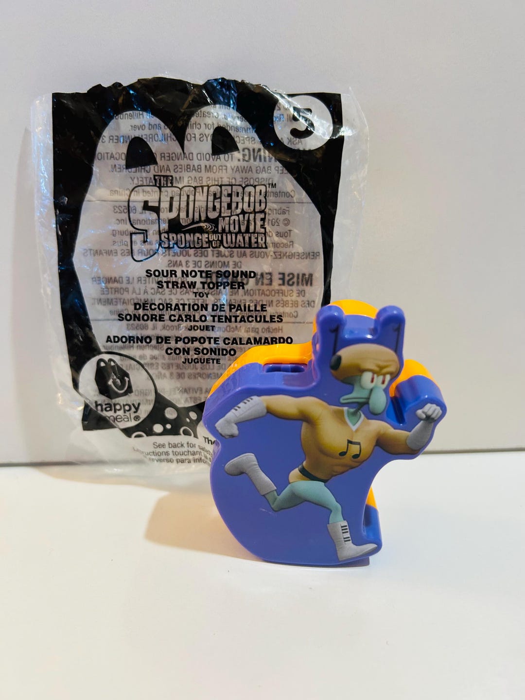 Sponge Note Sponge Bob Squarepants Happy Meal Sour Note Sound Straw Topper Toy - Etsy
